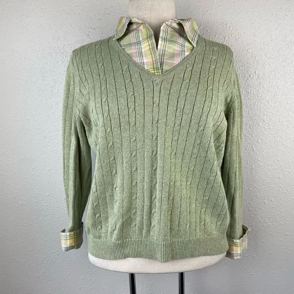 Alfred Dunner Collared Sweater Top Size Petite S EUC